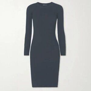 James Perse Long Sleeve Rib Knit Dress Metal Women's Size 3 / L